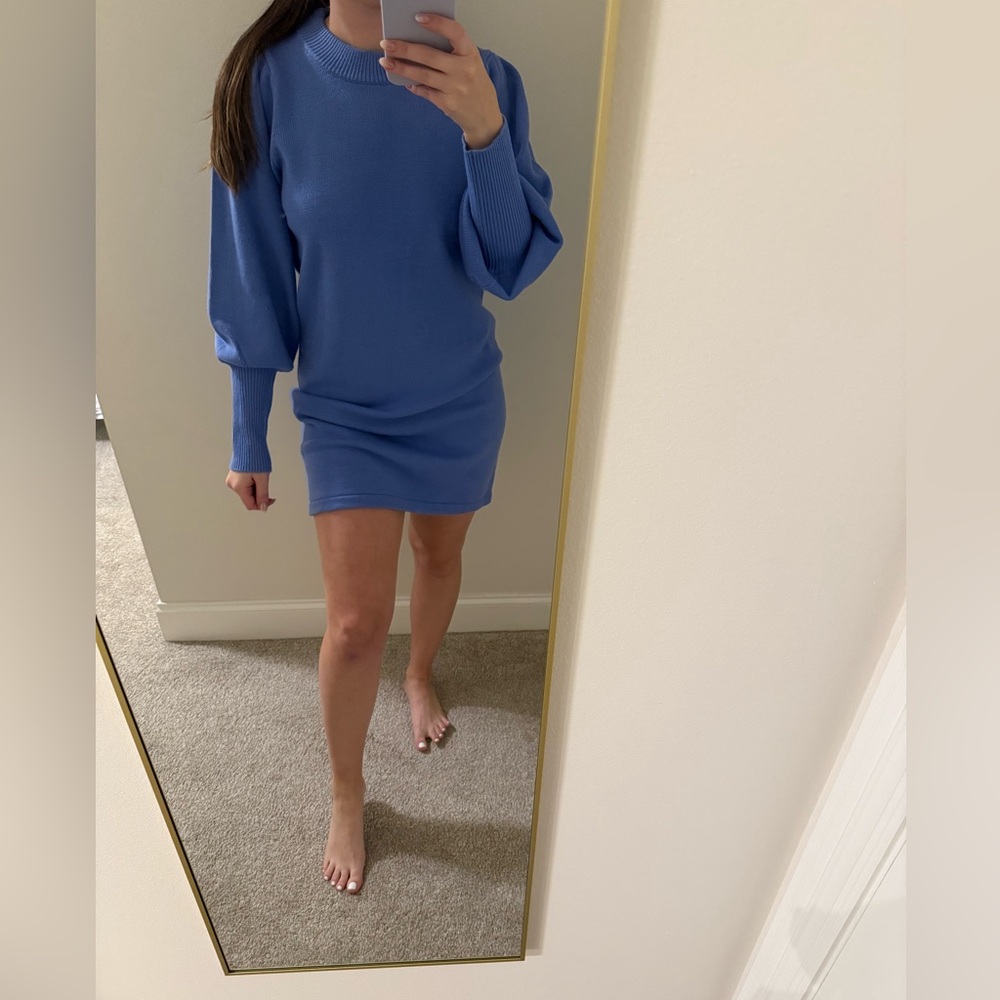 French Connection Blue Sweater Dress Medium